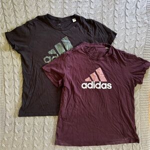 Adidas Black and Purple Short Sleeve Tee Bundle Women’s Large
